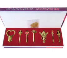 SAILOR MOON Raro BOX Set 7 CIONDOLI Pendenti SCETTRO LUNARE Chiave Tempo NUOVI
