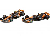 McLAREN MCL38 MIAMI GP 2024 DieCast 2 Car Model F1 1/43 14cm LANDO NORRIS PIASTRI DieCast Bburago 38109