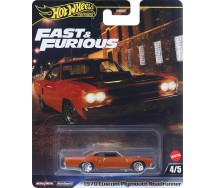 FAST and FURIOUS Die Cast Car Model 1970 PLYMOUTH ROADRUNNER Scale 1:64 6cm HotWheels JBL87
