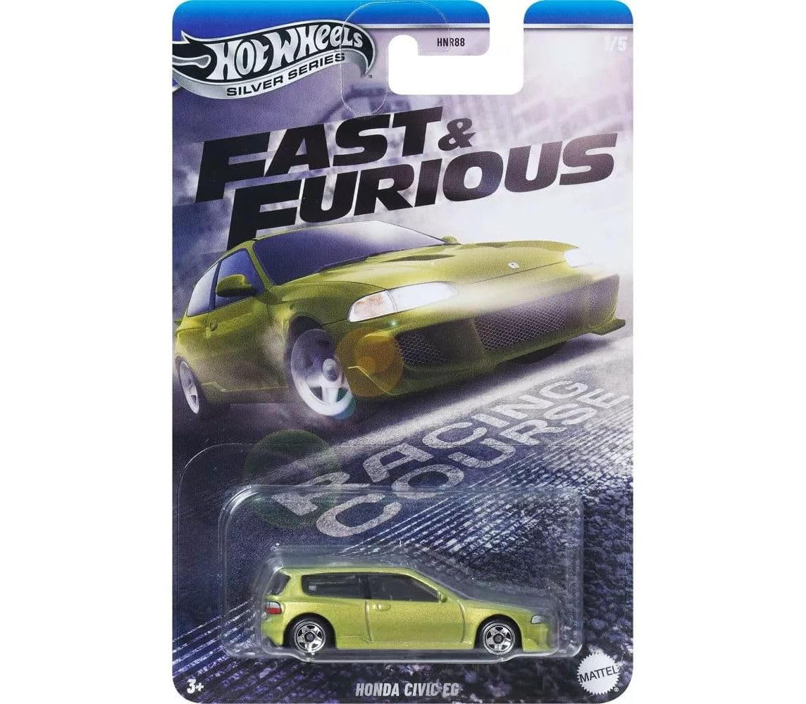 FAST FURIOUS Racing Modello Auto HONDA CIVIC EG 1:64 8cm Hot Wheels JBY39