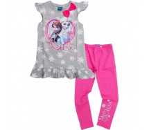 SET Completo T-SHIRT e LEGGINGS Disney ELSA ANNA Principesse FROZEN Originale