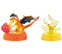 POKEMON HIKARU Couple 2 Figures 7cm CHARIZARD PIKACHU LED Gashapon Bandai