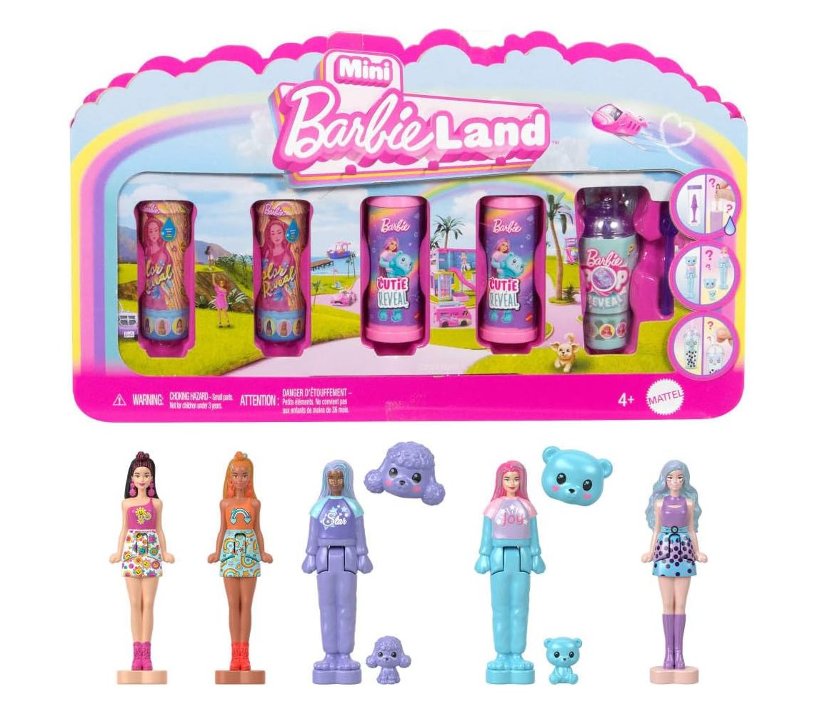 BARBIE MINI Land BOX SET 5 Mini DOLLS Surprise RANDOM Color Change Mattel JGL29