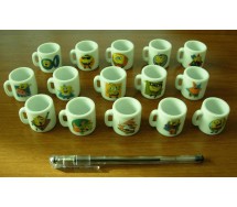 SPONGEBOB RARE Complete Set 15 MINI MUGS COLLECTION 4cm Old Rare Gashapon TOMY