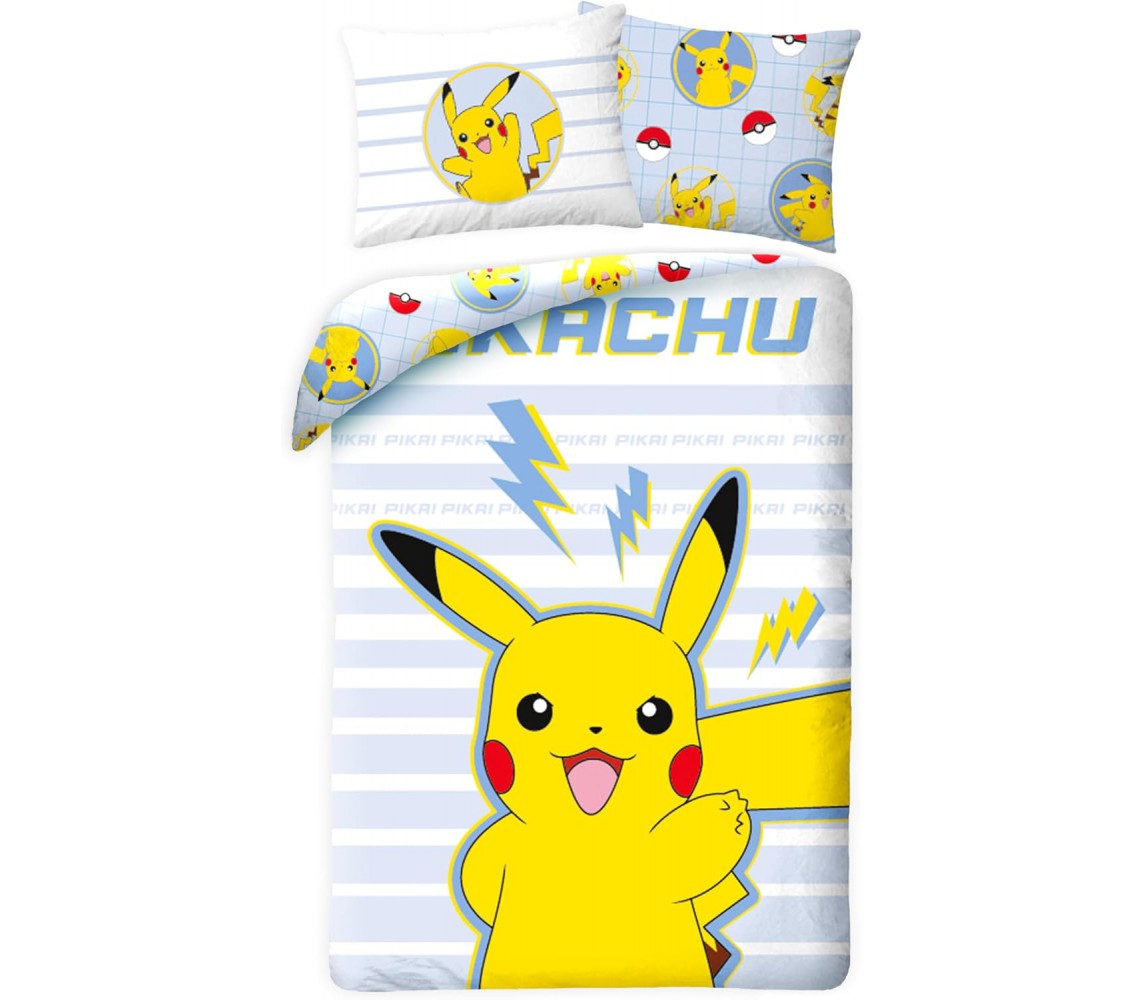 copy of Set Letto POKEMON PIKACHU Che Urla Pokeball COPRIPIUMINO Reversibile 140x200 Federa 70x90 Originale COTONE Bulbasaur