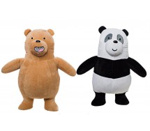 Set Completo 3 PELUCHE 20cm SIAMO SOLO ORSI We Bare Bears Personaggi Grizzly + Panda + Orso Bianco Cartoon Network