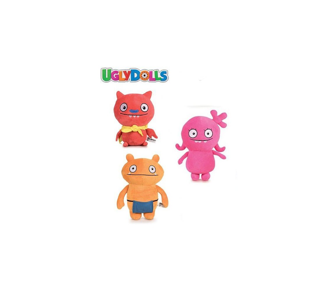 UGLY DOLLS Peluche 3 Diversi Pupazzi 20cm Personaggi WAGE LUCKY MOXY Originali