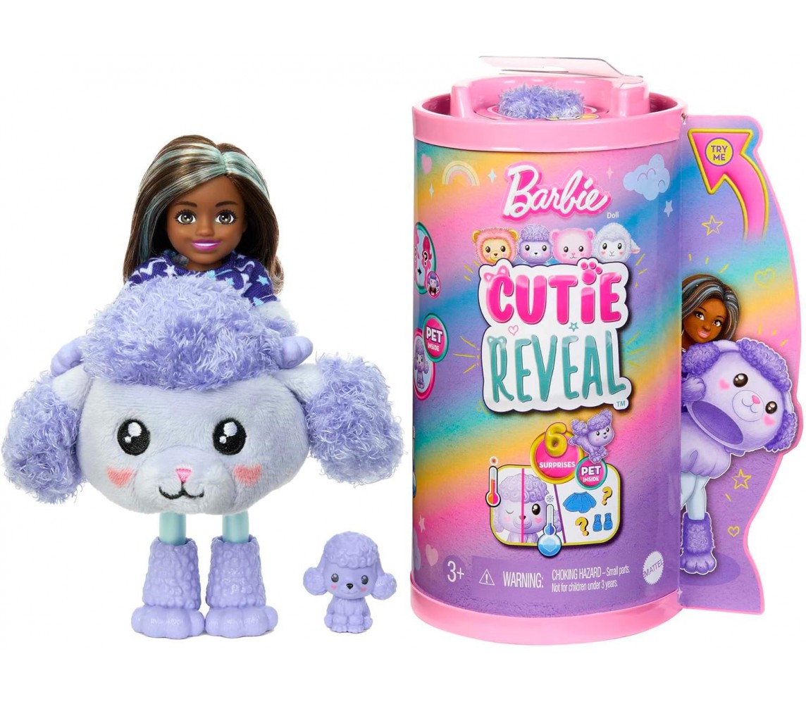 BARBIE CUTIE REVEAL DOLL CHELSEA Playset Plush Costume POODLE HKR20 Mattel
