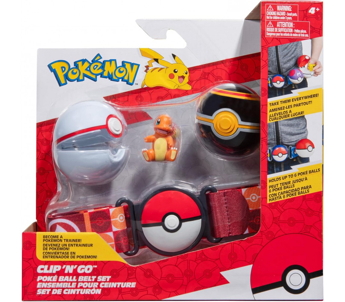 POKEMON CINTURA Clip Go CINTURA Porta Sfere con CHARMANDER e 2 POKEBALL PKW3163