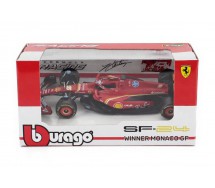 FERRARI LECLERC Formula 1 SF-24 WINNER MONACO Car Model 2024 DieCast 1/43 Helmet 16 Bburago