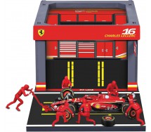 FERRARI DIORAMA PITSTOP SF-24 CHARLES LECLERC 16 2024 DieCast Car Model F1 1/43 14cm DieCast Bburago 18-36862