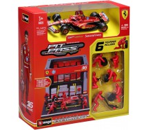 FERRARI DIORAMA PITSTOP SF-24 CHARLES LECLERC 16 2024 DieCast Car Model F1 1/43 14cm DieCast Bburago 18-36862