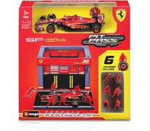 FERRARI DIORAMA PITSTOP SF-24 CHARLES LECLERC 16 2024 DieCast Car Model F1 1/43 14cm DieCast Bburago 18-36862