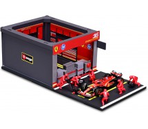 FERRARI DIORAMA PITSTOP SF-24 CHARLES LECLERC 16 2024 DieCast Car Model F1 1/43 14cm DieCast Bburago 18-36862