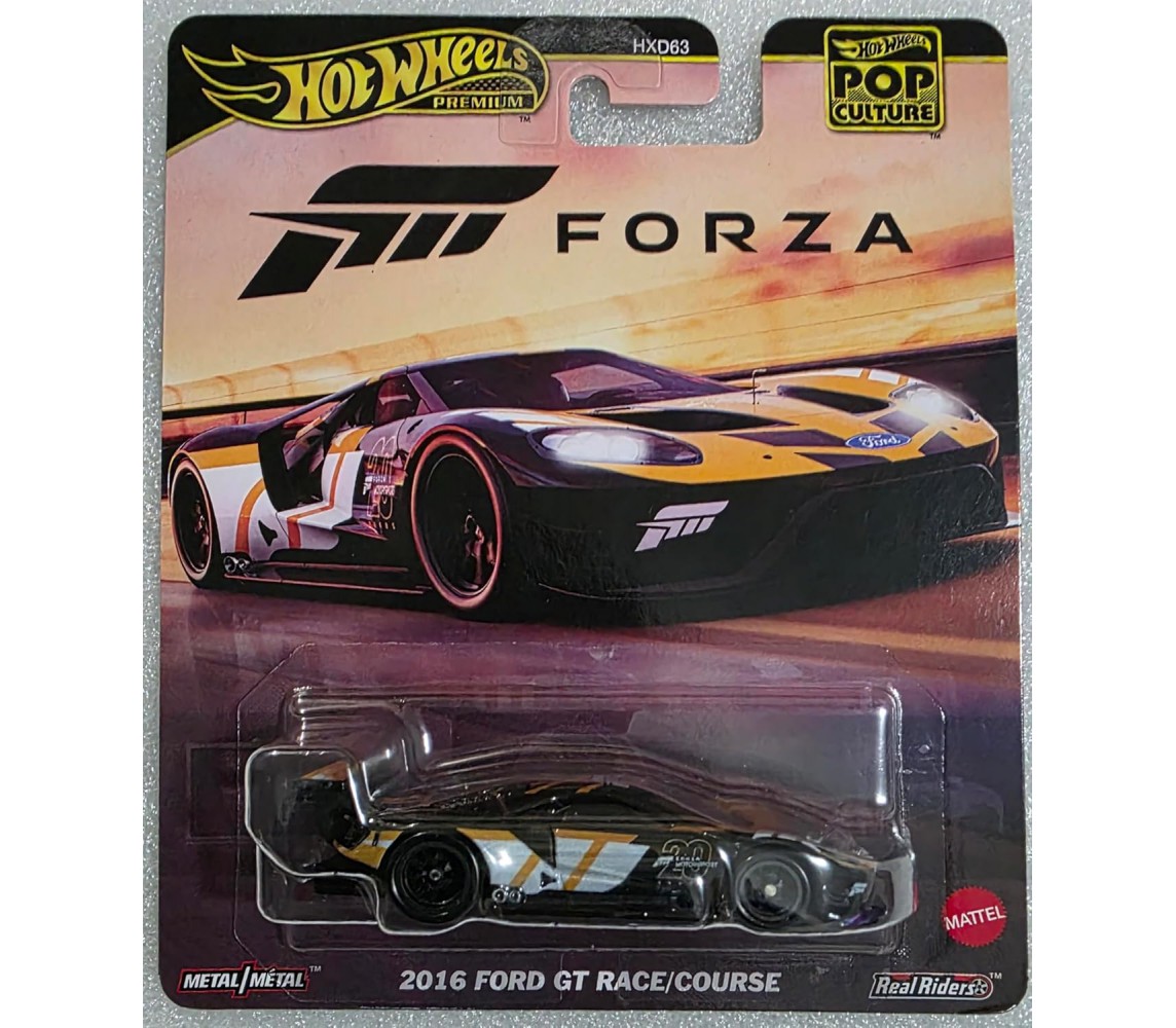 FORZA MOTORSPORT Modello Auto 2016 FORD GT RACE Hot Wheels 7cm JBL67