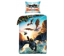 HOW TO TRAIN YOUR DRAGON SINGLE BED SET DUVET COVER 140x200cm Polyester Halantex HTTD-8620BL