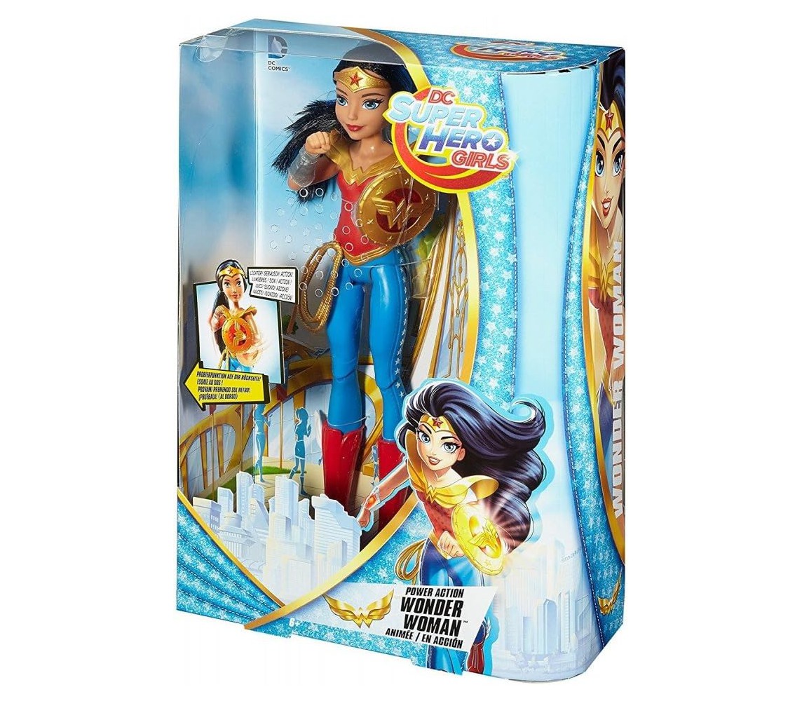 WONDER WOMAN BAMBOLA Figura Action 30cm RARA Suoni Luci DC COMICS Mattel DTR13