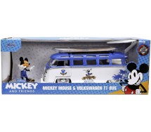 TARTARUGHE NINJA TMNT Modello Bus Volkswagen 1962 con Figura LEONARDO Scala 1/24 DieCast ORIGINALE Jada Toys