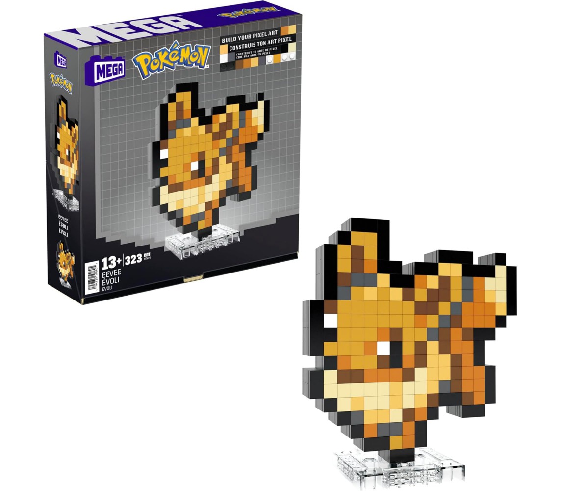 POKEMON EEVEE Playset PIXEL ART Building Blocks 323 Pieces Mega Construx HTH78
