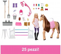 BARBIE Ultimate Stable with HORSE and 25 Accessories MATTEL JDN43