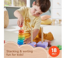 3 Wooden Toddler Toy Stackable Shape Sorter 26 Wooden Pieces Fisher Price HXT76