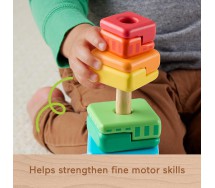 3 Wooden Toddler Toy Stackable Shape Sorter 26 Wooden Pieces Fisher Price HXT76