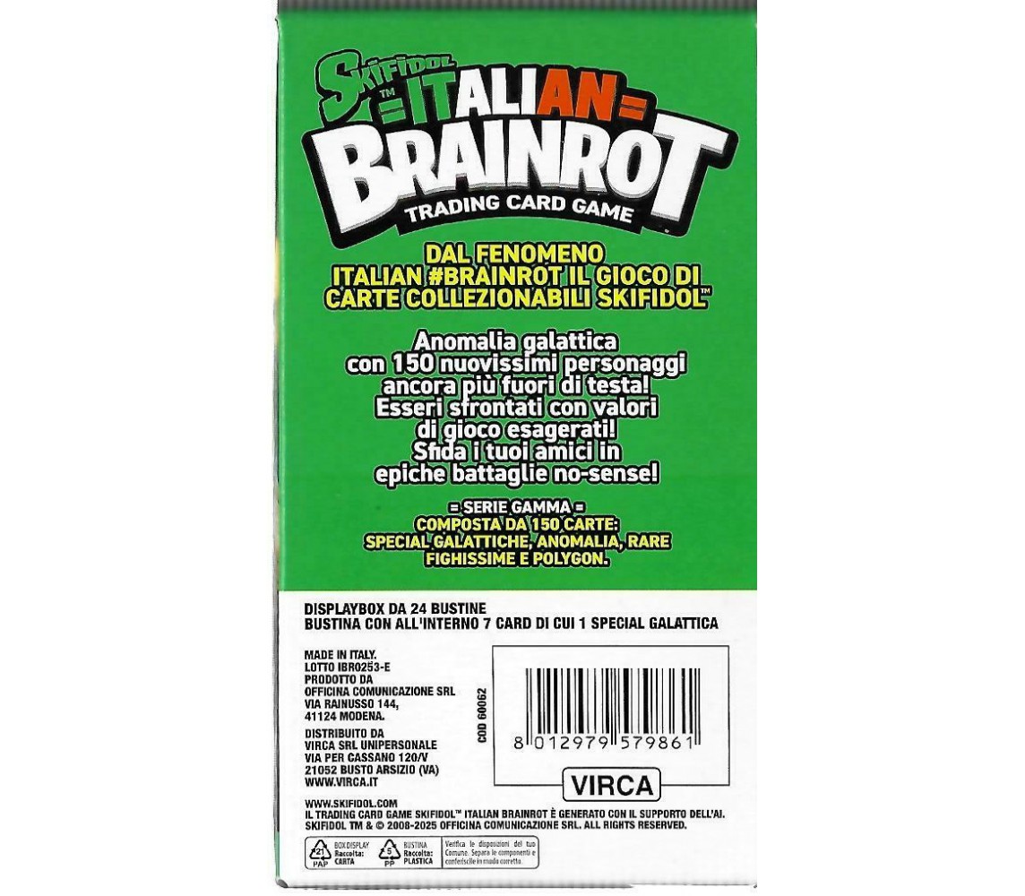 Box Skifidol Brainrot – Anomalia Galattica Serie Gamma ITALIANO – 24 Buste Carte Collezione (7 Carte A Busta)