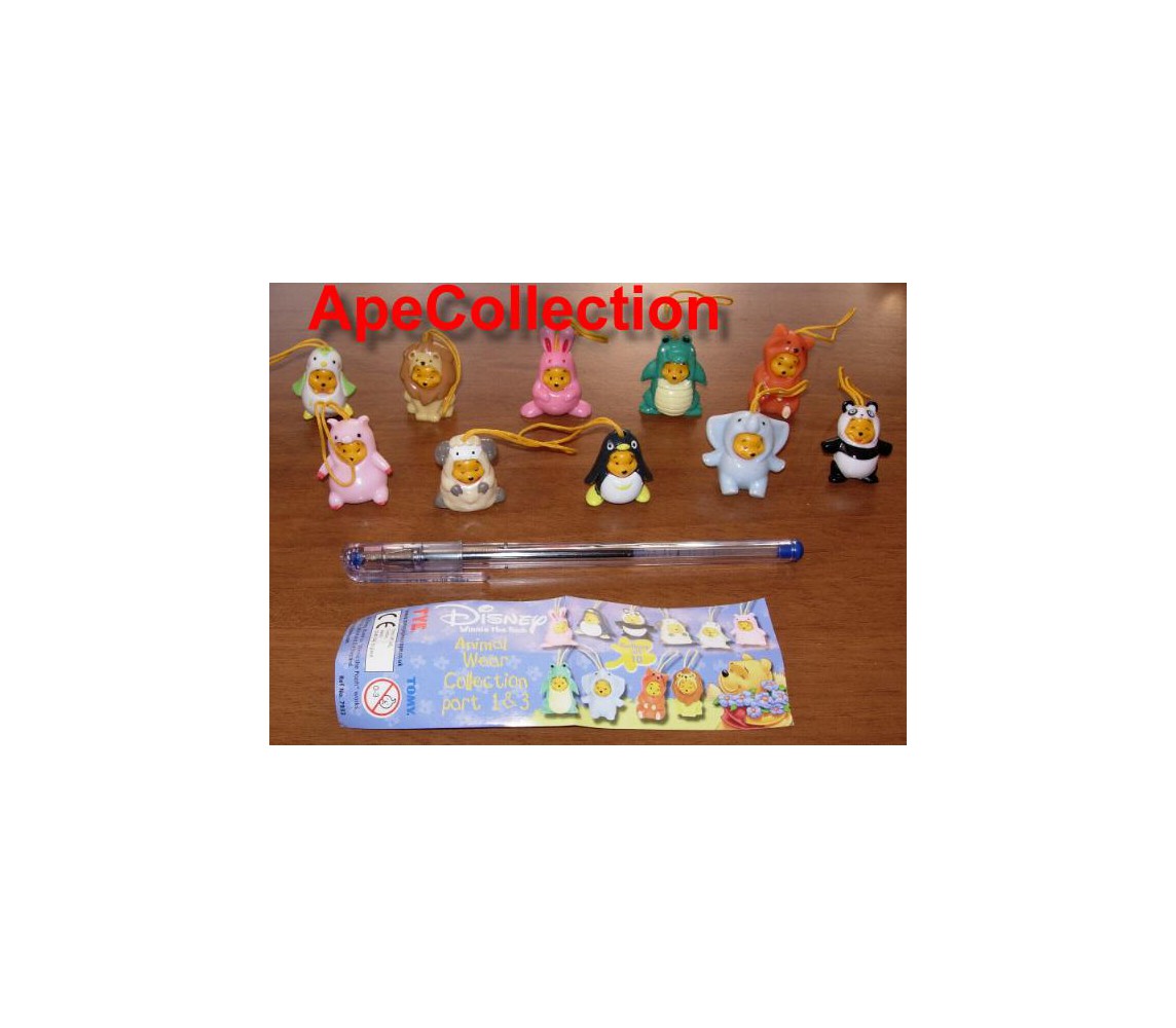 WINNIE POOH WEAR Raro SET 10 Figure PART 1 and 3 Mini Winnies Peek-A-Pooh TOMY