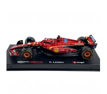 FERRARI LECLERC SF-24 MONACO GP WINNER 2024 Car Model Formula 1 DieCast 1/43 Helmet Bburago