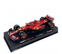 FERRARI LECLERC SF-24 MONACO GP WINNER 2024 Car Model Formula 1 DieCast 1/43 Helmet Bburago