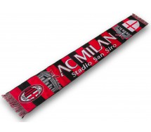 copy of SCIARPA Originale AC MILAN ACM 1899 Rosso Nera Righe Verticali Ufficiale 140cm