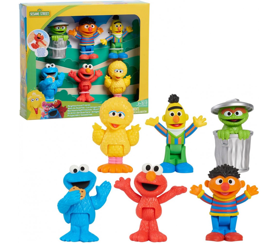 MUPPETS  SESAM STREET Neighborhood Friends Special Pack BOX 6 Figures Characters 7cm Original Just Play