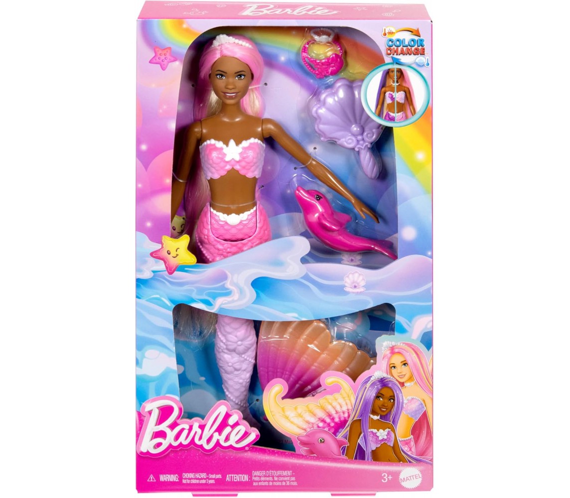 copy of BARBIE DREAMTOPIA Bambola 30cm Vestito Che Si Illumina e Spazzola Originale Mattel FRB12