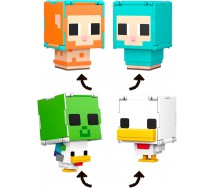 MINECRAFT SHEEP and CHICKEN 2 Flippin' Figs Figures Collection 2 in 1 9cm Pixelated Design MATTEL HXK17