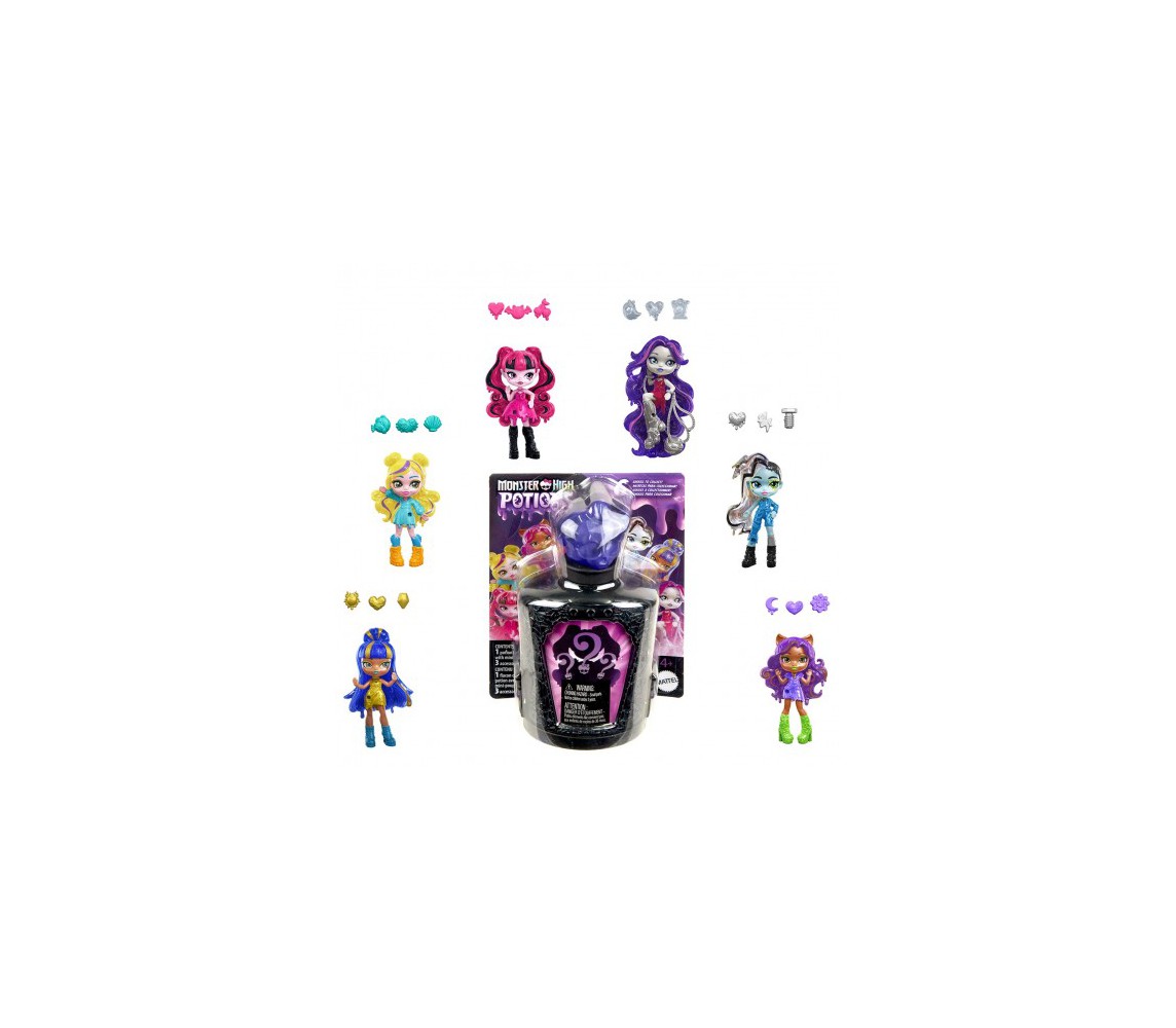MONSTER HIGH POTIONS Mini bambola Fashion RANDOM 7cm Con accessori MATTEL HYB10