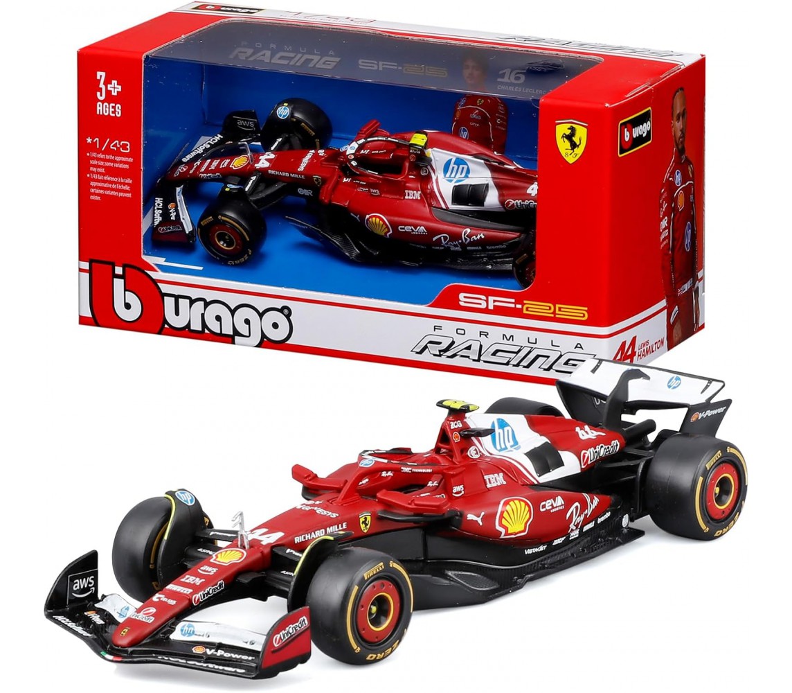 FERRARI HAMILTON 44 SF-25 Modello Auto Formula 1 2025 DieCast 1/43 Bburago