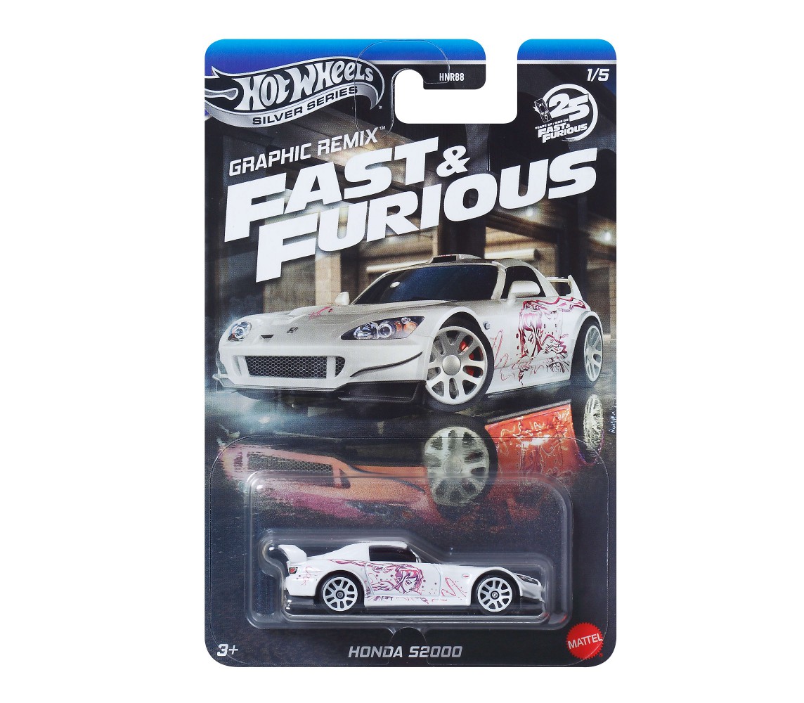 FAST FURIOUS Graphic remix Car Model HONDA S2000 Scale 1:64 8cm Hot Wheels JBY44