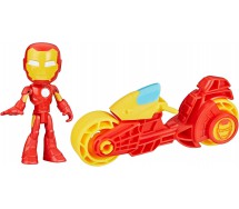 SPIDEY AMAZING FRIENDS Playset Figure 10cm IRON MAN and MOTOR CYCLE Hasbro F9346