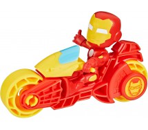 SPIDEY AMAZING FRIENDS Playset Figure 10cm IRON MAN and MOTOR CYCLE Hasbro F9346