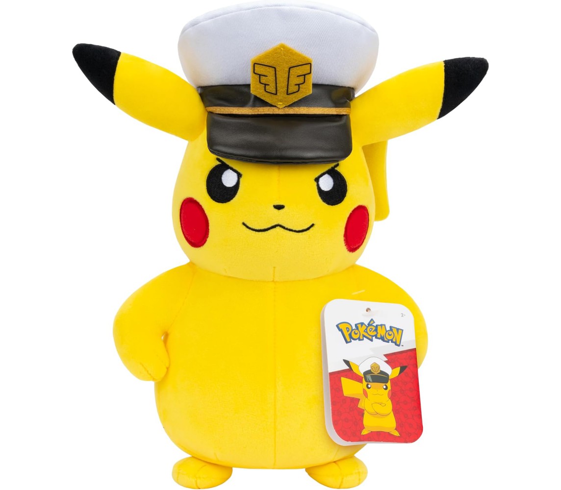 Pokemon PIKACHU PLUSH Soft Toy ORIGINAL Official 20cm CAPITAN PIKACHU