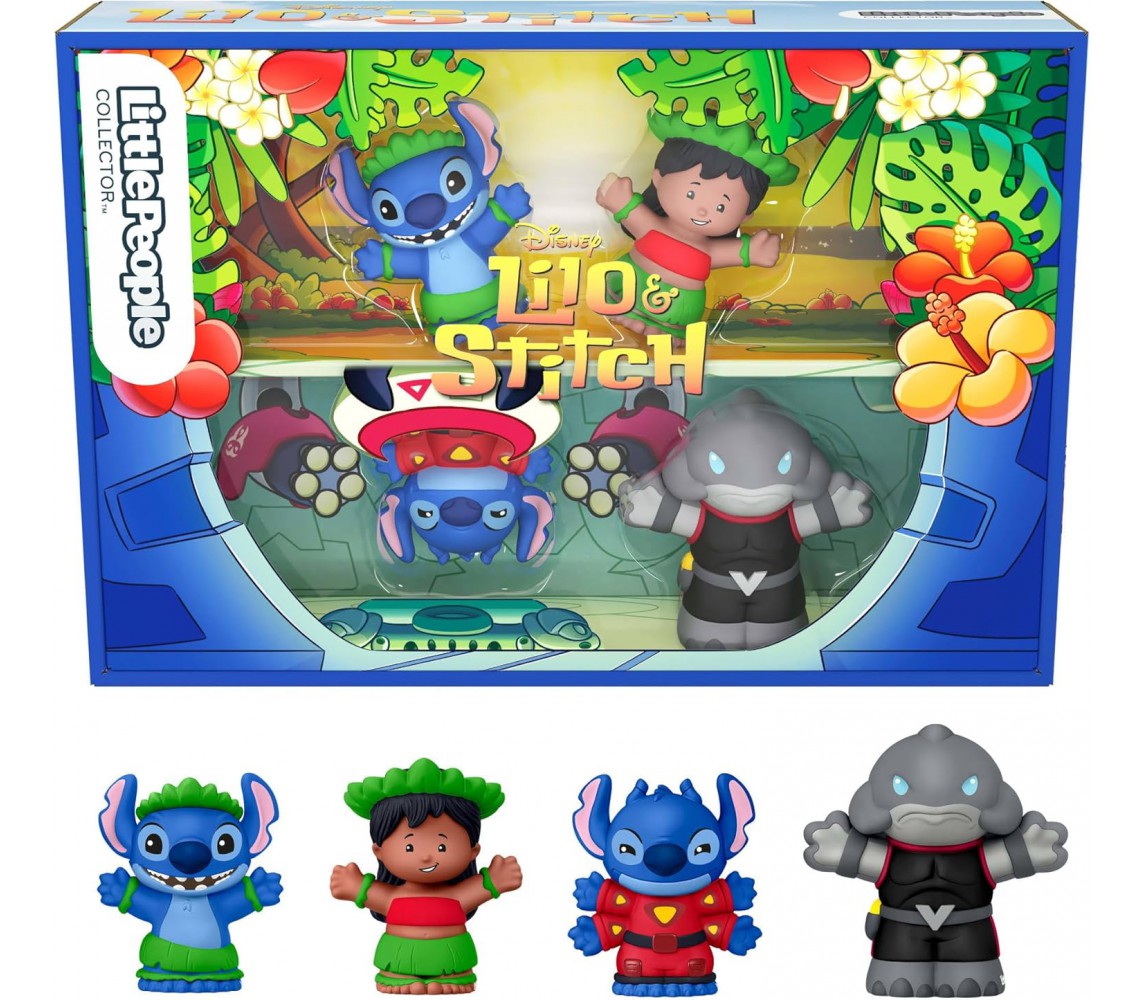 LITTLE PEOPLE LILO and STITCH Box 4 Figures 7cm Experiment 626 form Captain Gantu FISHER PRICE JFC77