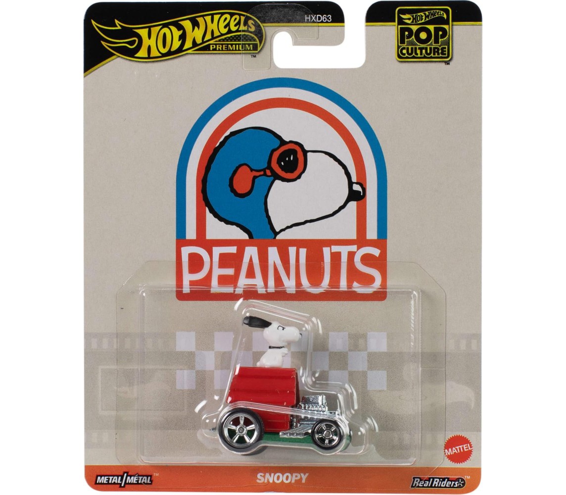 copy of PEANUTS Cuccia Motorizzata SNOOPY Modellino Auto DieCast Scala 1/64 DWJ89 Hot Wheels MATTEL