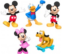 MICKEY MOUSE Mini Figures Pack of 5 Figures Characters 6cm Original Just Play