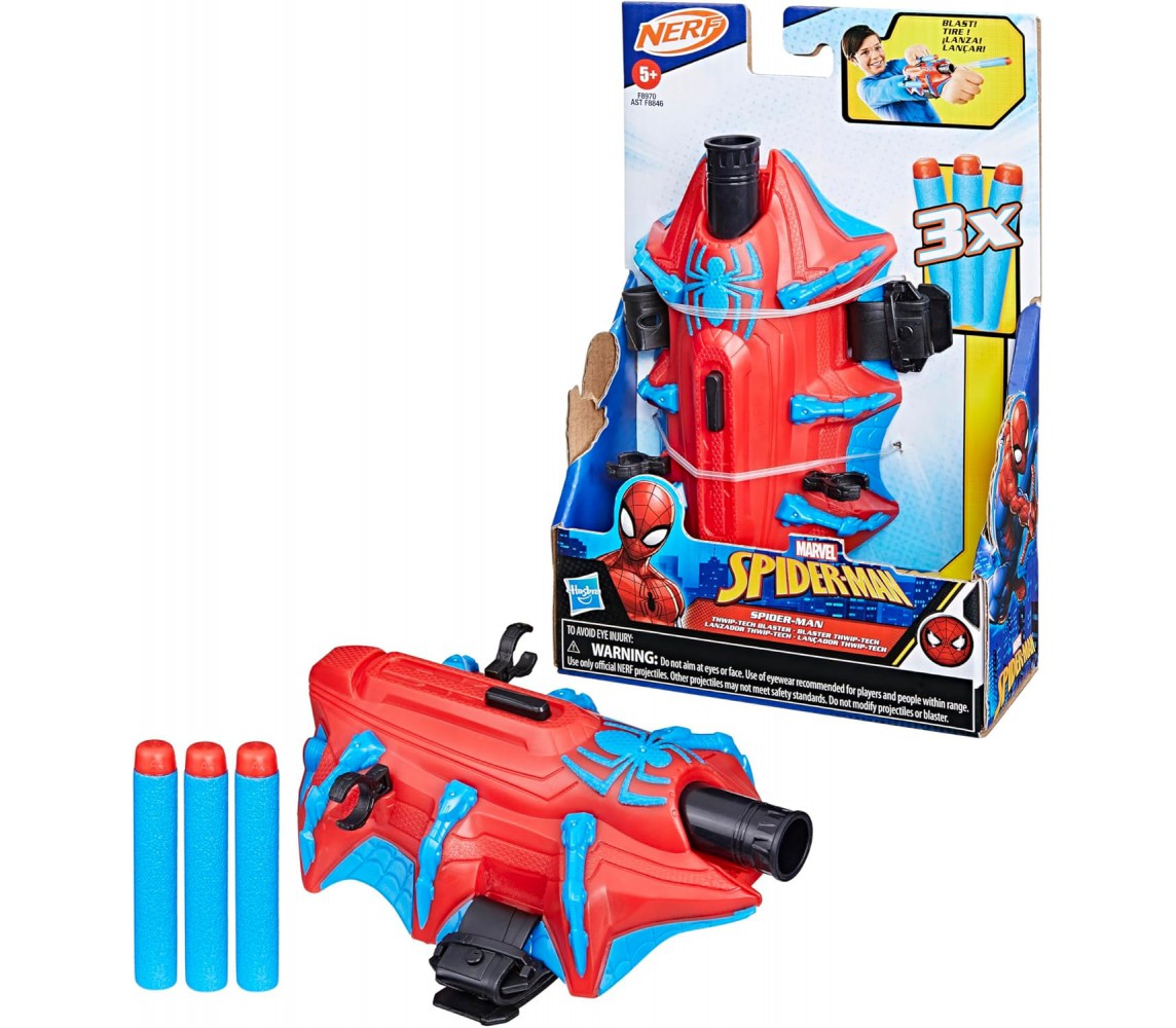 SPIDER-MAN NERF Thwip-Tech Blaster Includes 3 Darts Marvel AVENGERS Originale HASBRO E8970