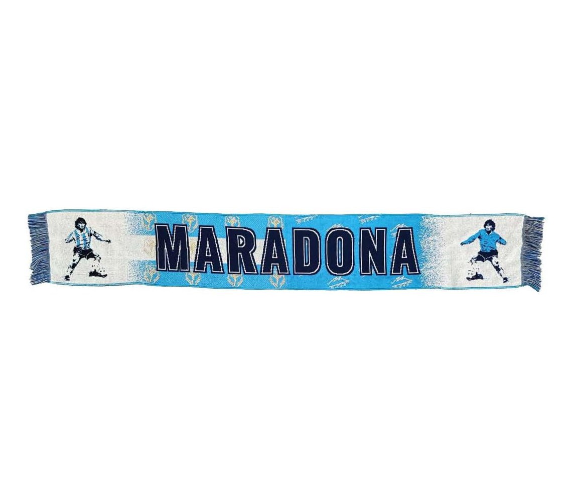 MARADONA Diego Armando DRIBBLING Official SCARF Italian SOCCER Serie A 140cm JACQUARD