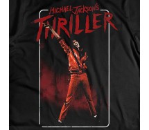 MICHAEL JACKSON Adult T-Shirt Black THRILLER Original ROCK MUSIC OFFICIAL Licensed