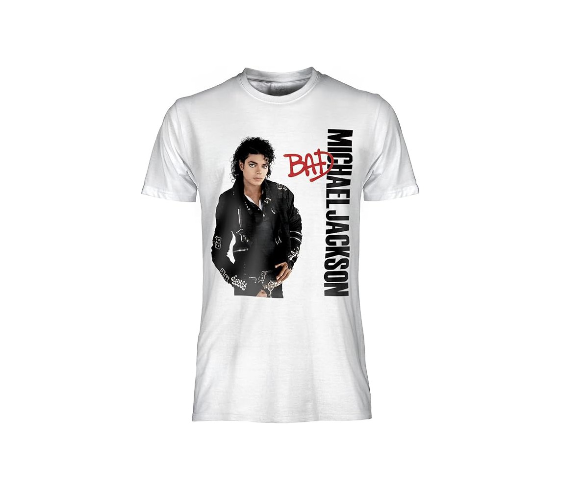 MICHAEL JACKSON T-Shirt Maglietta Adulto BAD Cotone Stampa Qualita