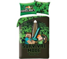 MINECRAFT Bed Set Create SURVIVAL MODE Polyester DUVET COVER 140x200 MNC-785BL