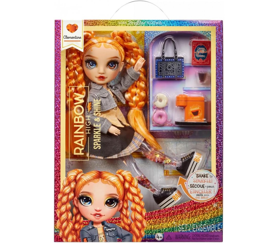 Rainbow High CLEMENTINE Sparkle e Shine BAMBOLA Fashion 28cm Accessori MGA