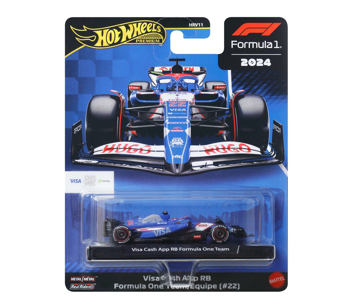 VISA RB Formula 1 2024 car Model TEAM EQUIPE Yuki Tsunoda 22 Scale 1/64 8cm F1 Hot Wheels JBM11